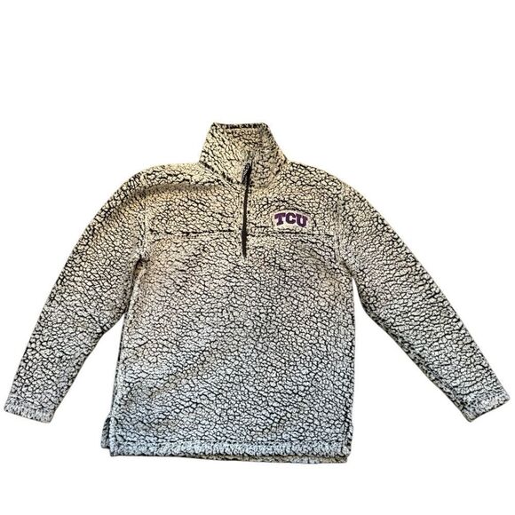 TCU Texas CHristian University Fleece Pullover Size XS Unisex Non Smoking - Picture 2 of 15